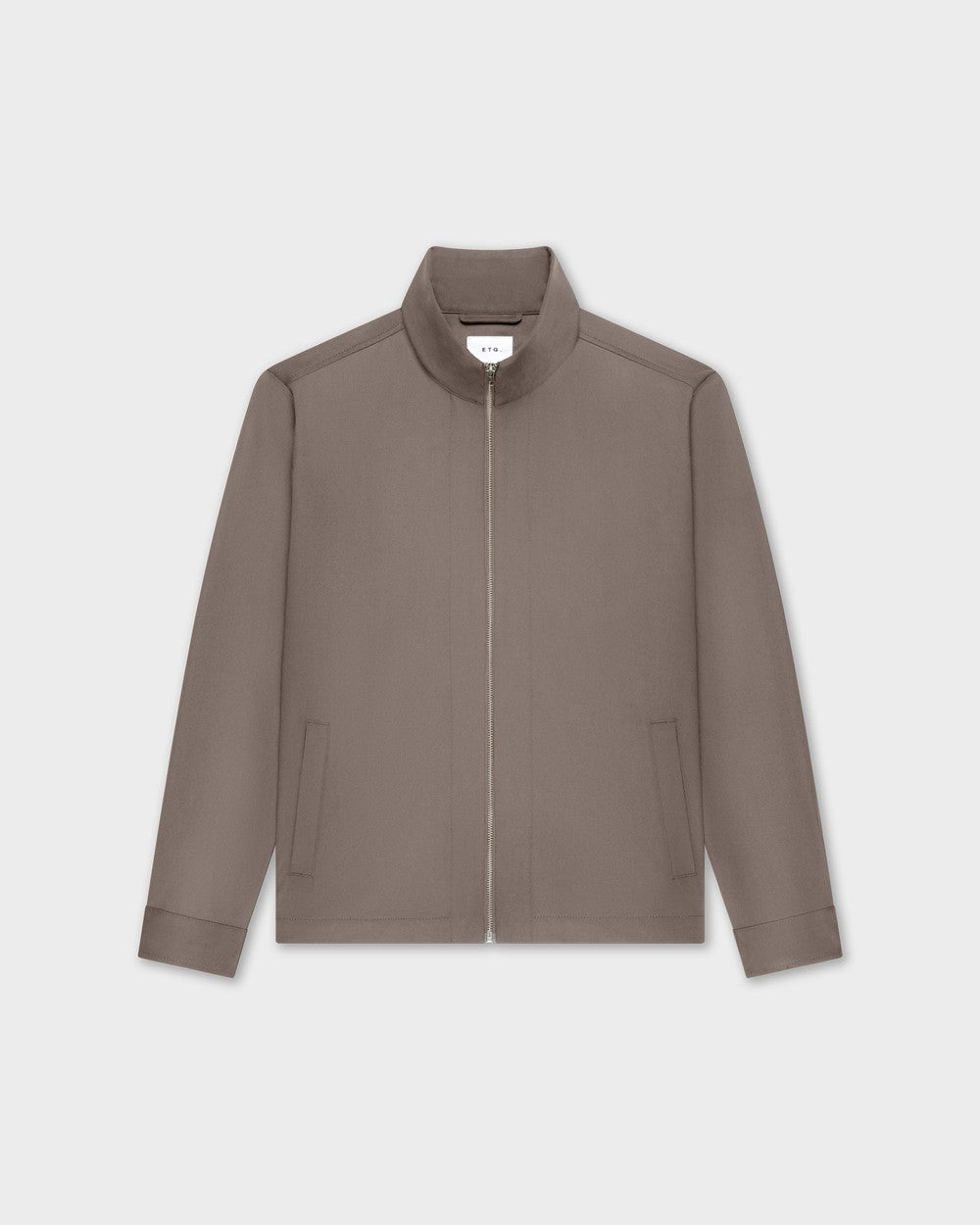 OS 02 Essence Zipped Desert Taupe – zip overshirt in taupe, photo packshot