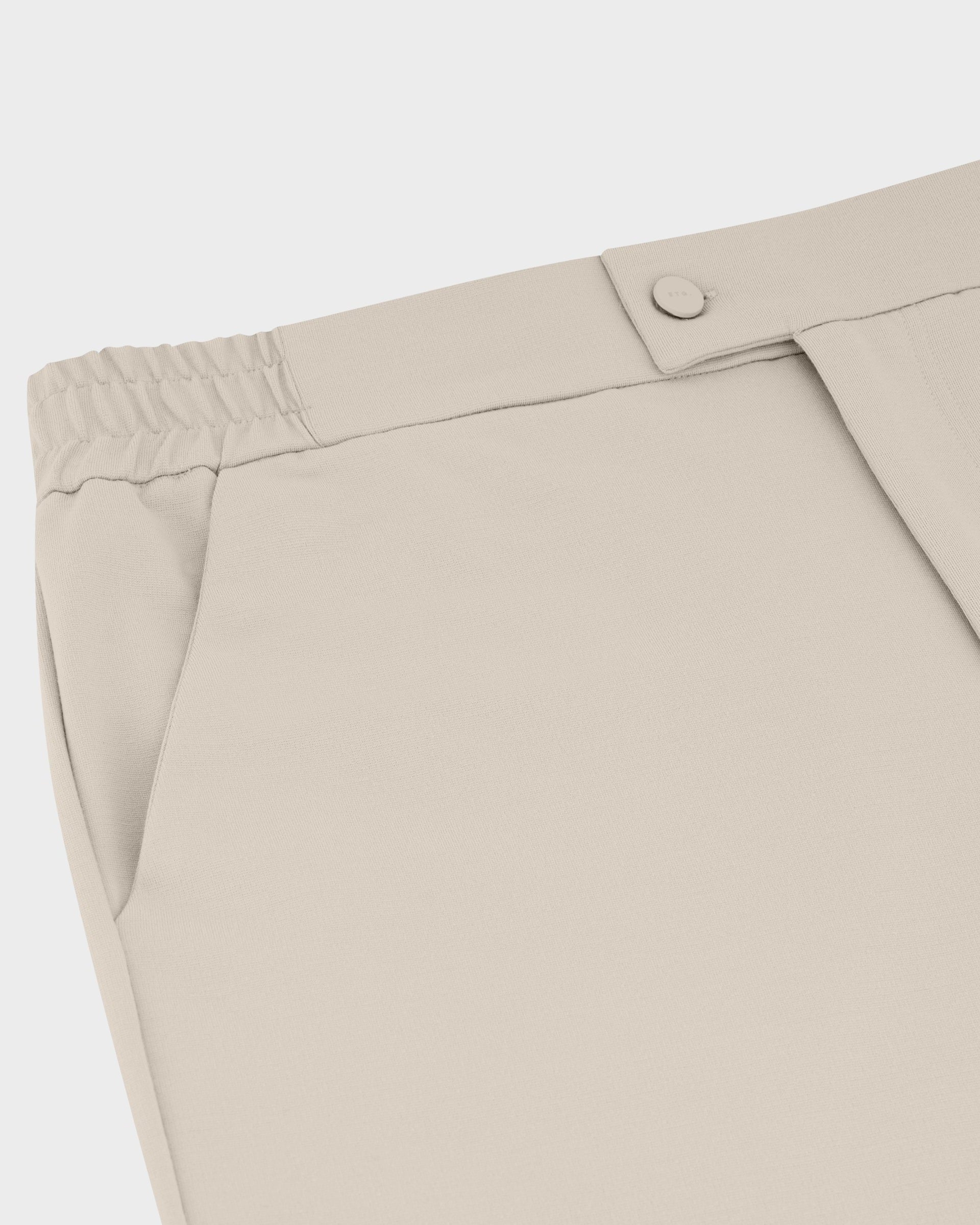 TP 01 Essence Slim Sand 2.0 – trousers in beige Punto di Roma stretch, detail