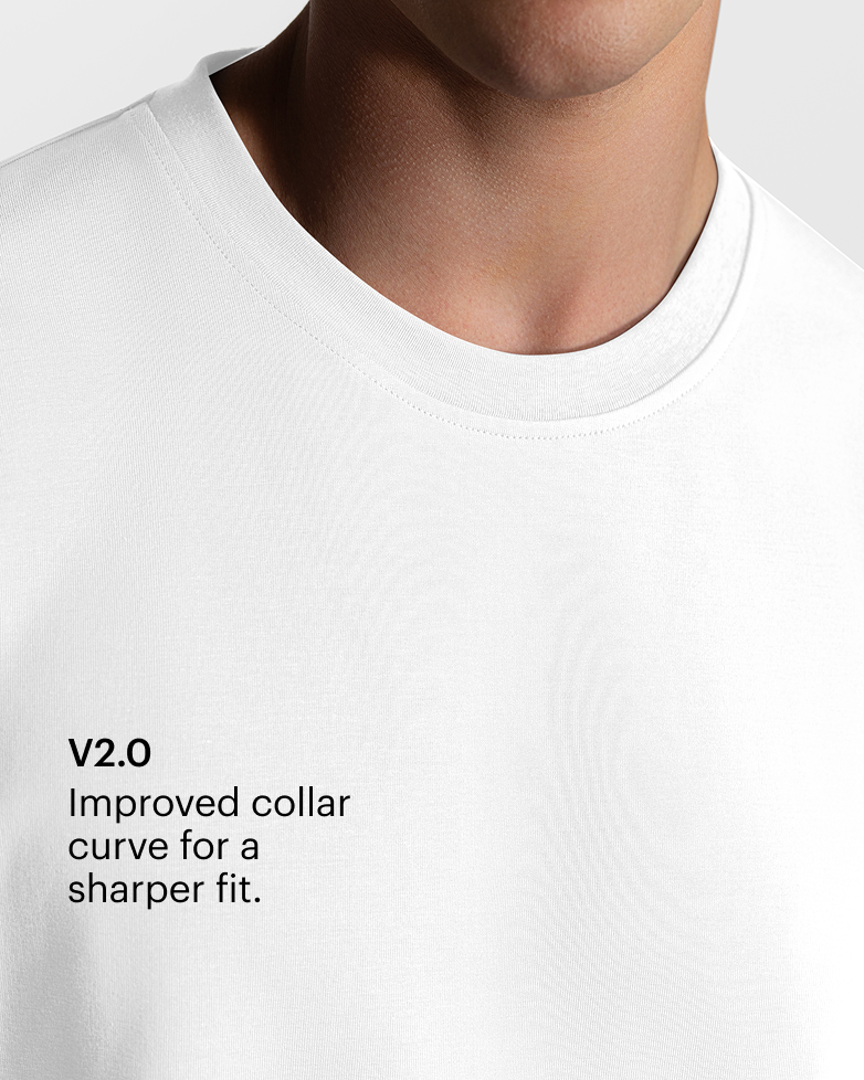 TS 01 Essence Oversized Heavyweight White 2.0 – t-shirt in white stretch cotton, photo 6
