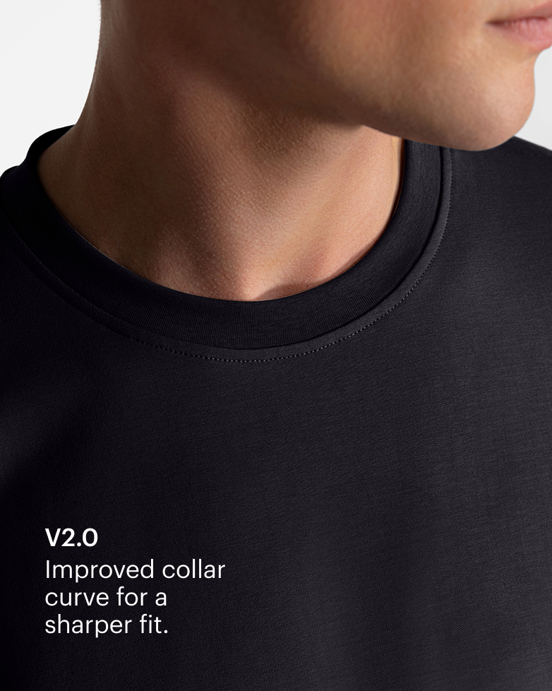 TS 01 Essence Regular Heavyweight Black 2.0 – t-shirt in black stretch cotton, photo 4