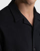 SH 04 Jacquard Black – short sleeve shirt in black cotton jacquard, photo 4