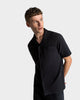 SH 04 Jacquard Black – short sleeve shirt in black cotton jacquard, photo 3