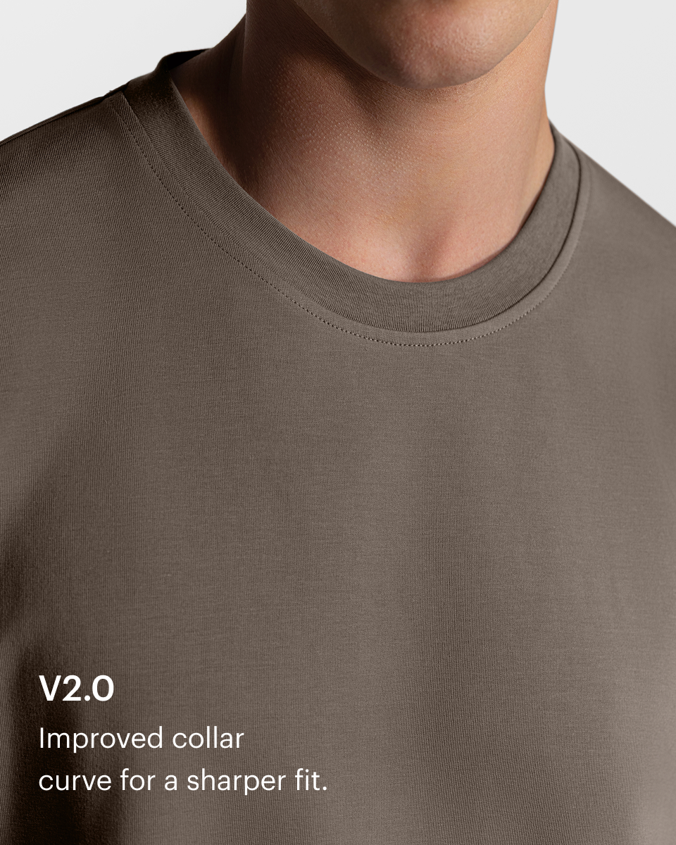 TS 01 Essence Oversized Heavyweight Desert Taupe 2.0 – t-shirt in taupe stretch cotton, photo 5