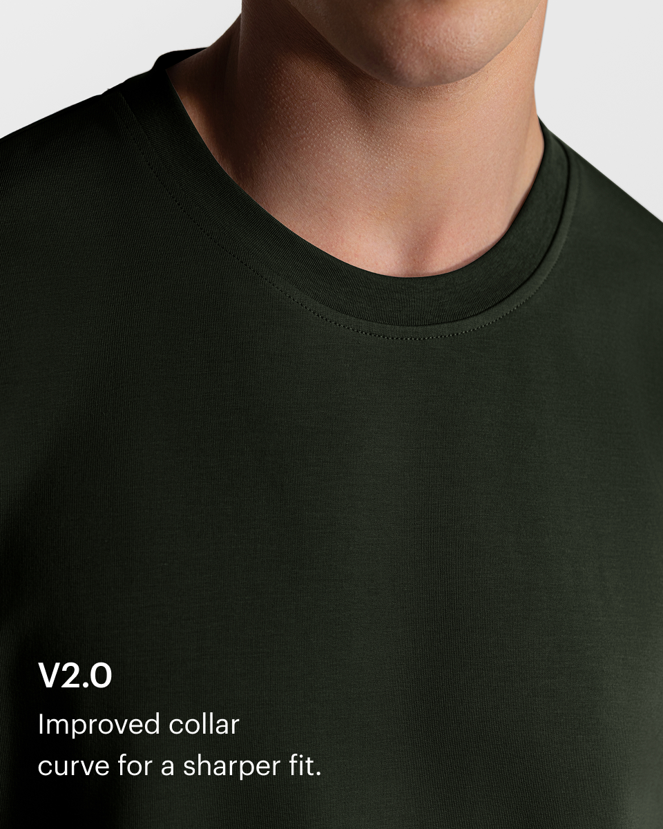 TS 01 Essence Oversized Heavyweight Forest Green 2.0 – t-shirt in green stretch cotton, photo 5