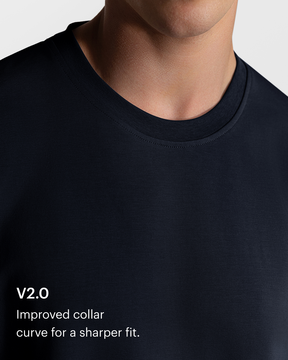 TS 01 Essence Oversized Heavyweight Blueberry 2.0 – t-shirt in blue stretch cotton, photo 4