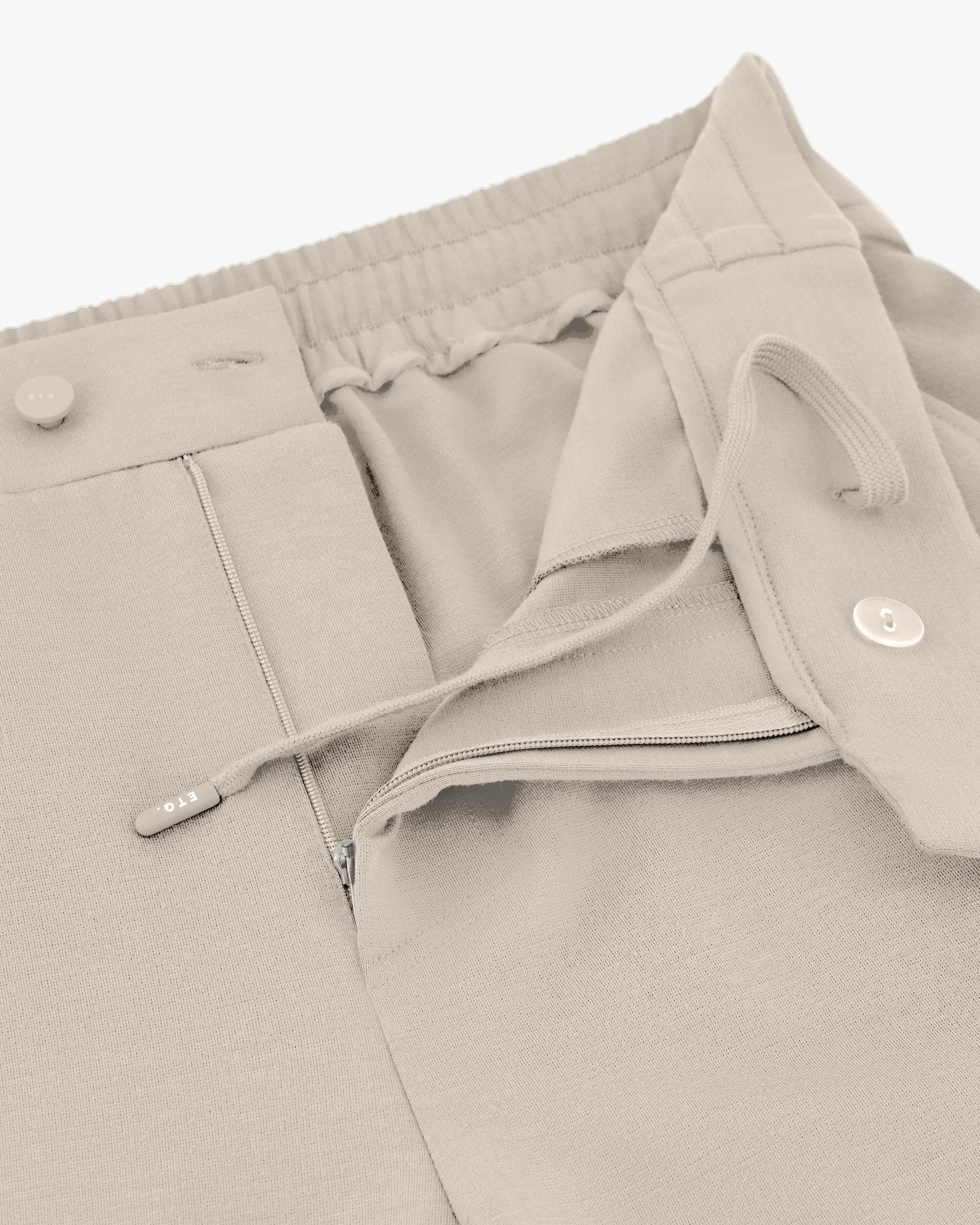 TP 01 Essence – trousers in beige Punto di Roma stretch, detail