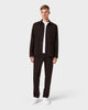 Essence Suit 01 Chocolate - TP 01 trouser and OS 01 overshirt worn together - ETQ Amsterdam
