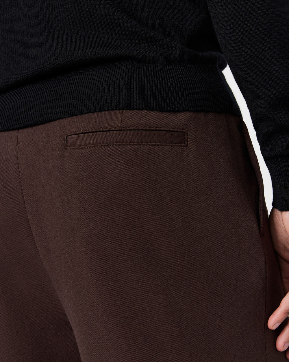 TP 05 Pleated Wide Chocolate – brune bukser med legg i Technical Drape Weave, bilde 7