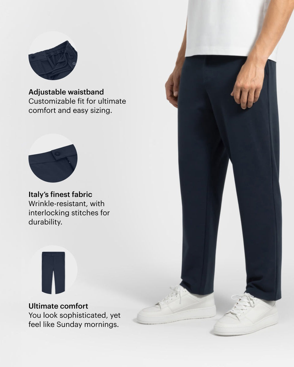 TP 01 Essence Straight Blueberry 2.0 – trousers in blue Punto di Roma stretch, photo 8