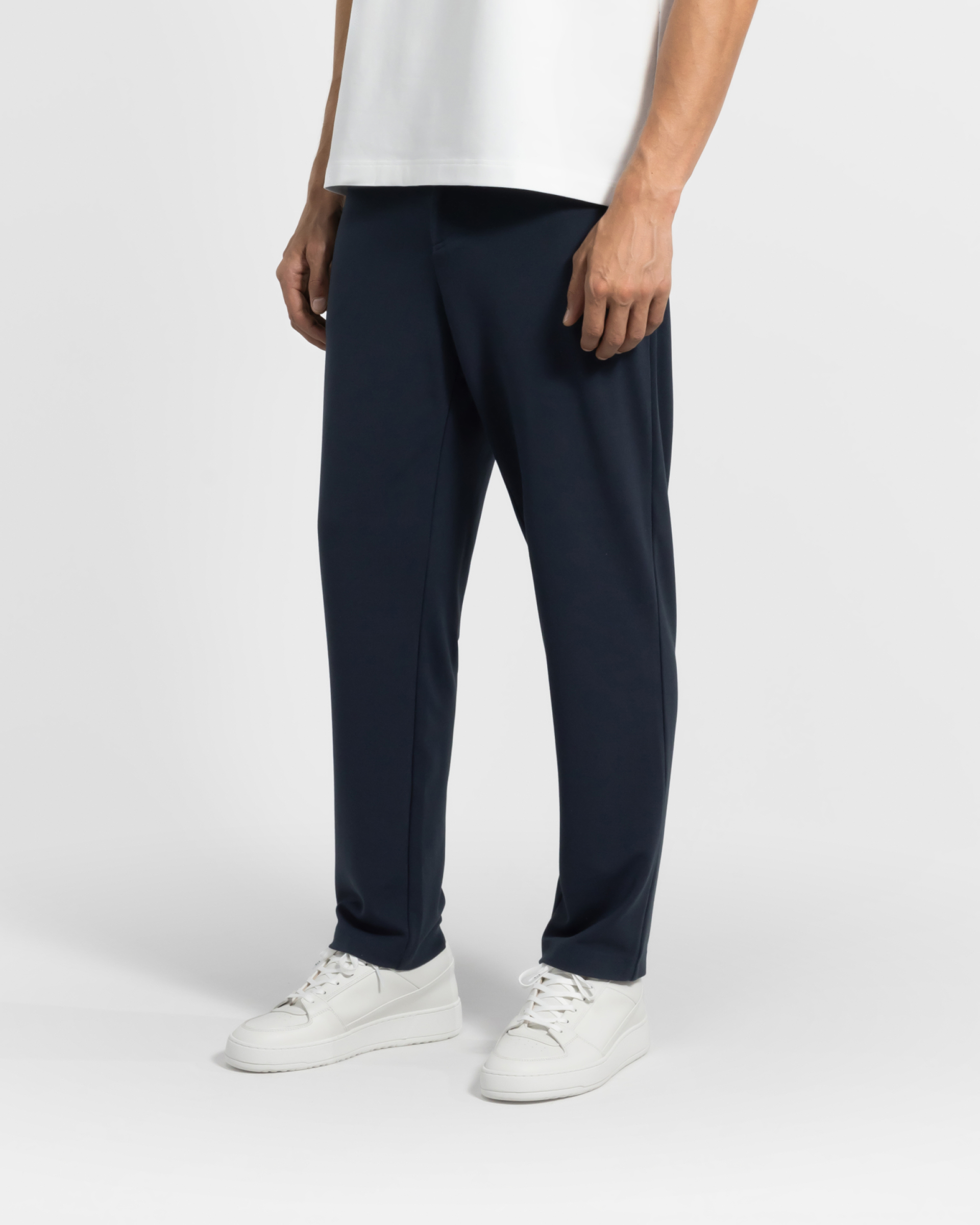 TP 01 Essence Straight Blueberry 2.0 – trousers in blue Punto di Roma stretch, photo 3