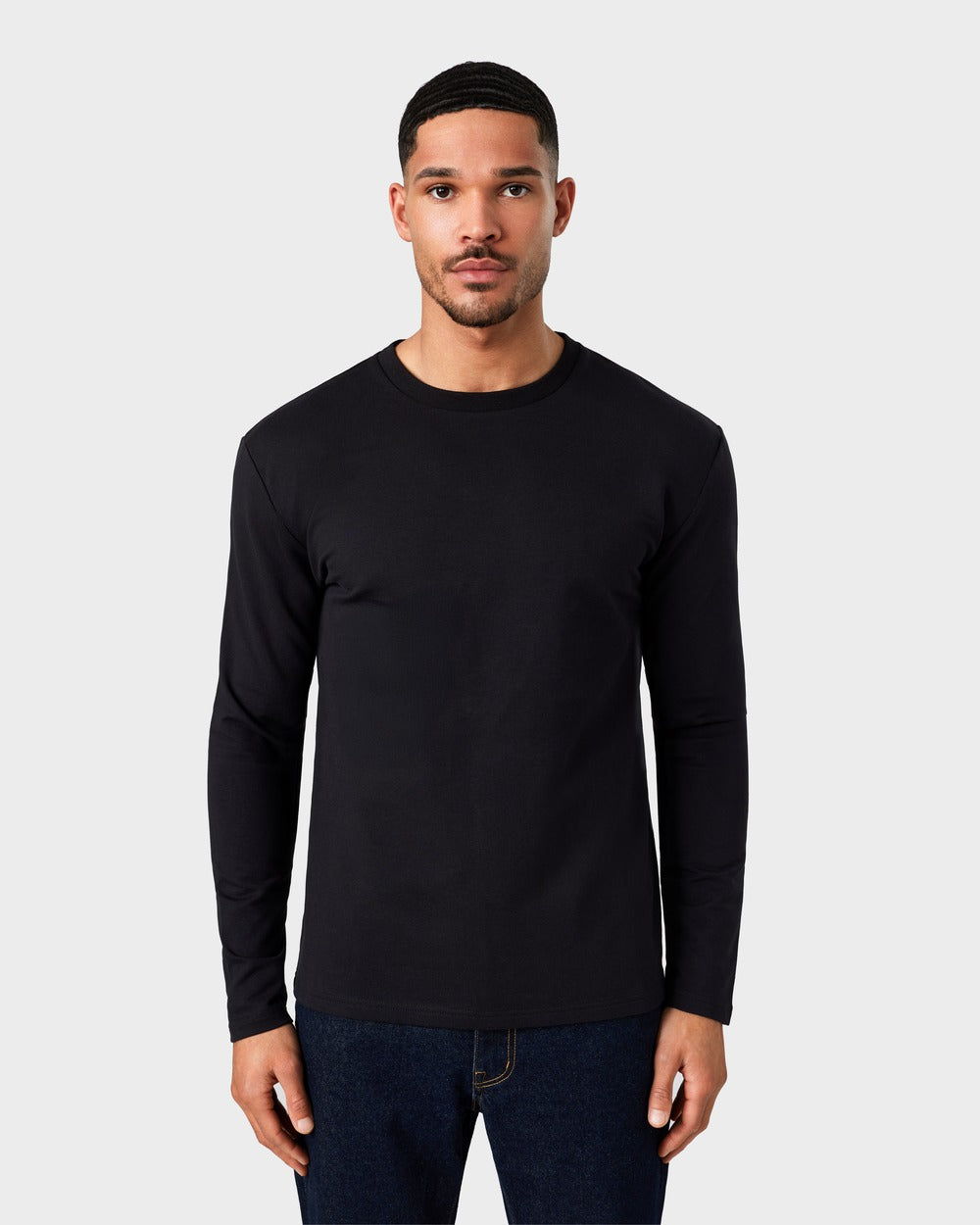 TS 03 Essence Long Sleeve – long sleeve t-shirt in black stretch cotton