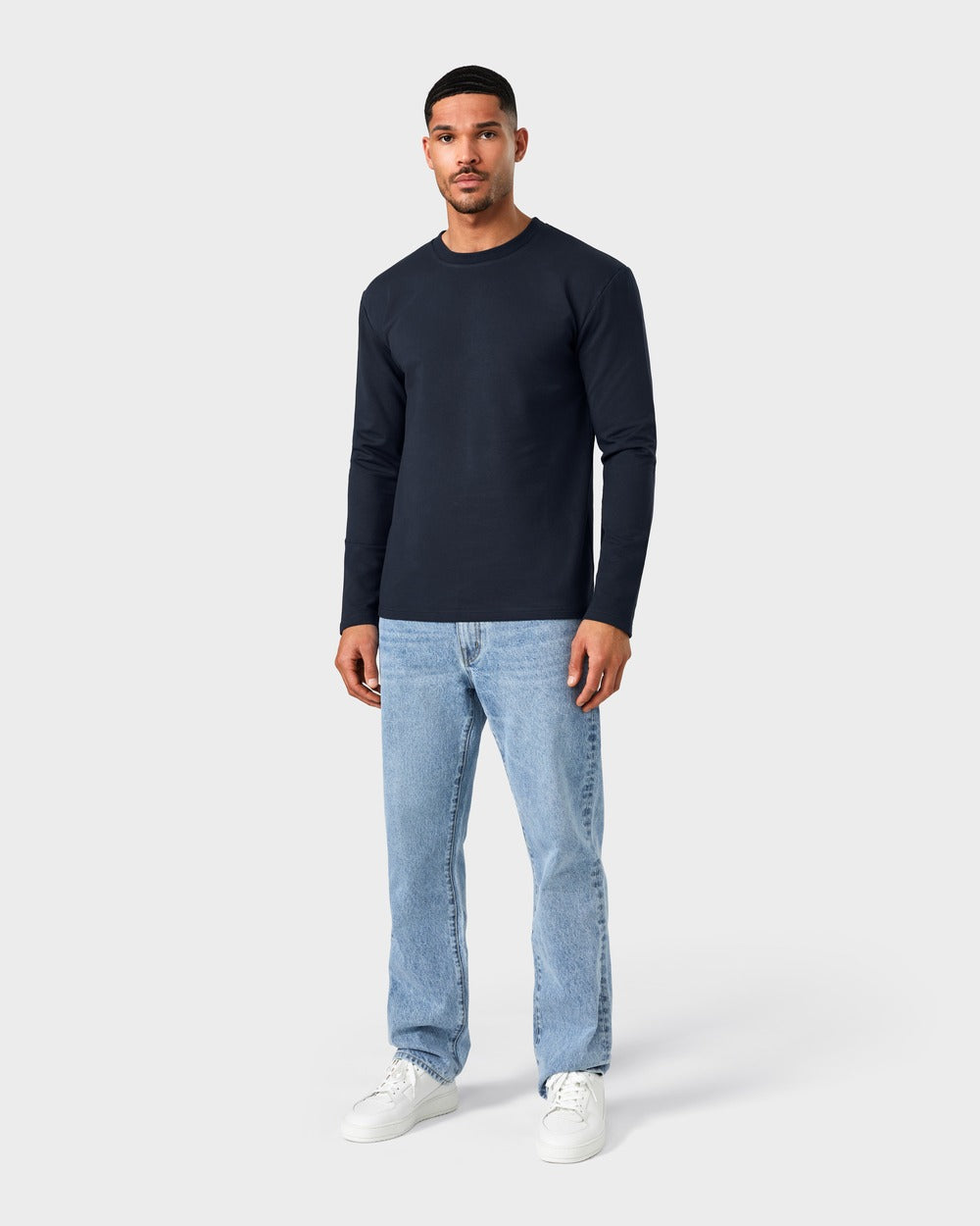 TS 03 Essence Long Sleeve Blueberry 2.0 – long sleeve t-shirt in blue stretch cotton, photo 5