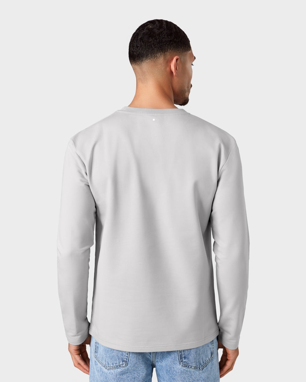 TS 03 Essence Long Sleeve Cement Grey 2.0 – long sleeve t-shirt in grey stretch cotton, photo 3
