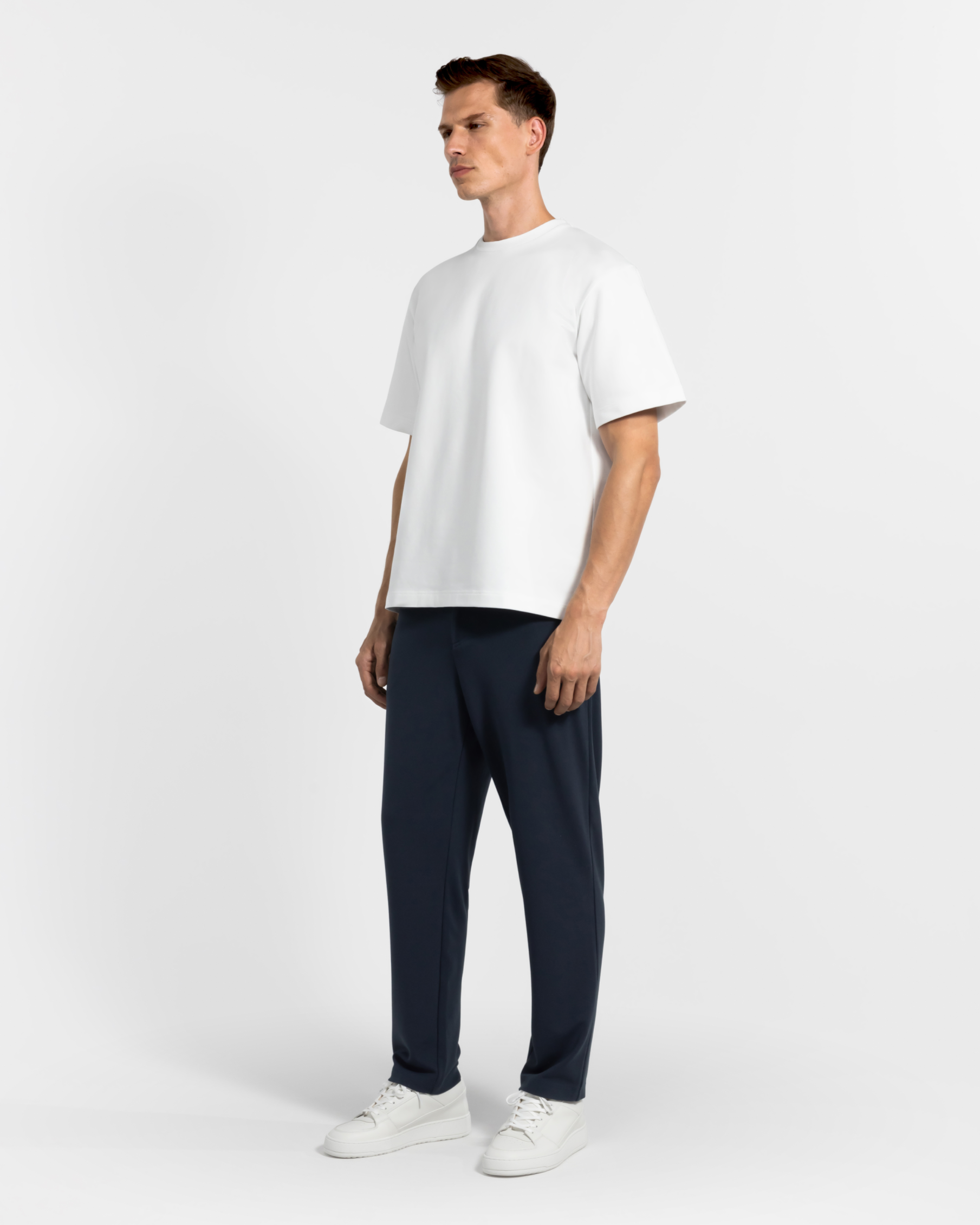 TP 01 Essence Straight Blueberry 2.0 – trousers in blue Punto di Roma stretch, photo 6
