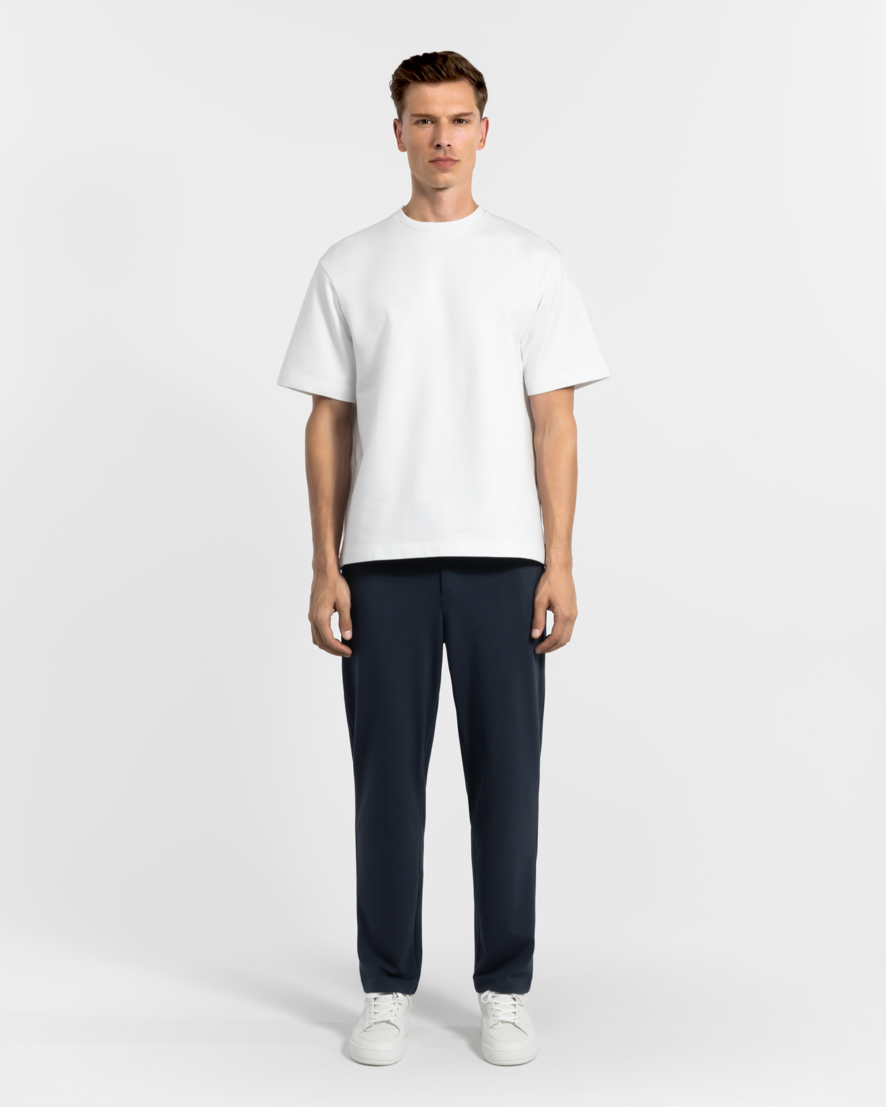 TP 01 Essence Straight Blueberry 2.0 – trousers in blue Punto di Roma stretch, photo 7