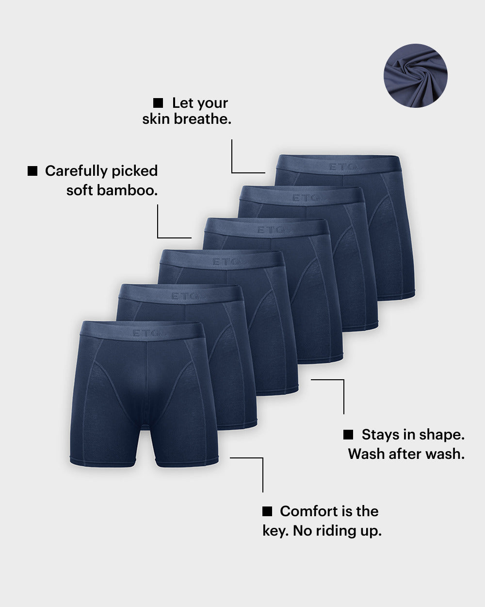 Boxer Shorts Blueberry – boxer briefs in blue bamboo