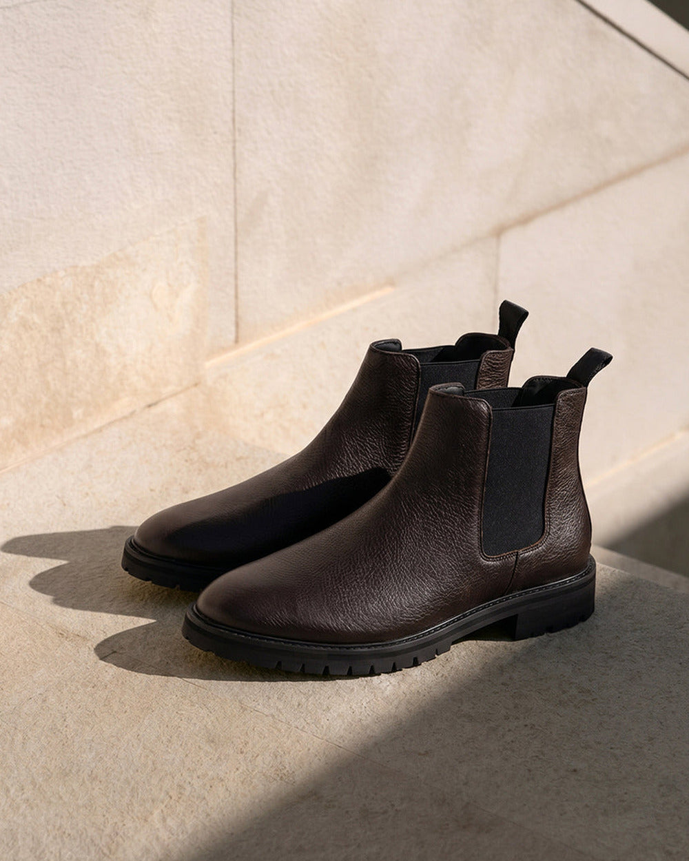 CB 01 Rugged Chocolate – Chelsea boots in brown full grain leather, photo 4