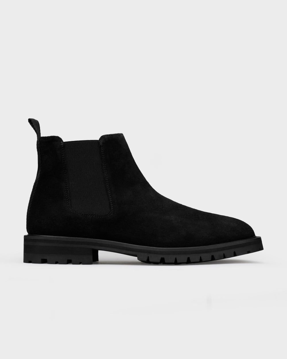 CB 01 Rugged Suede All Black – Chelsea boots in black suede