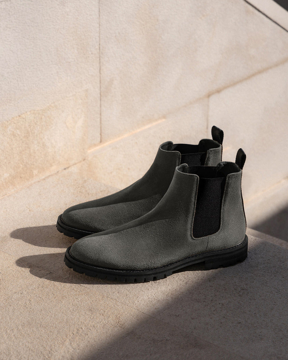 CB 01 Rugged Suede Anthracite – Chelsea boots in grey suede, photo 4
