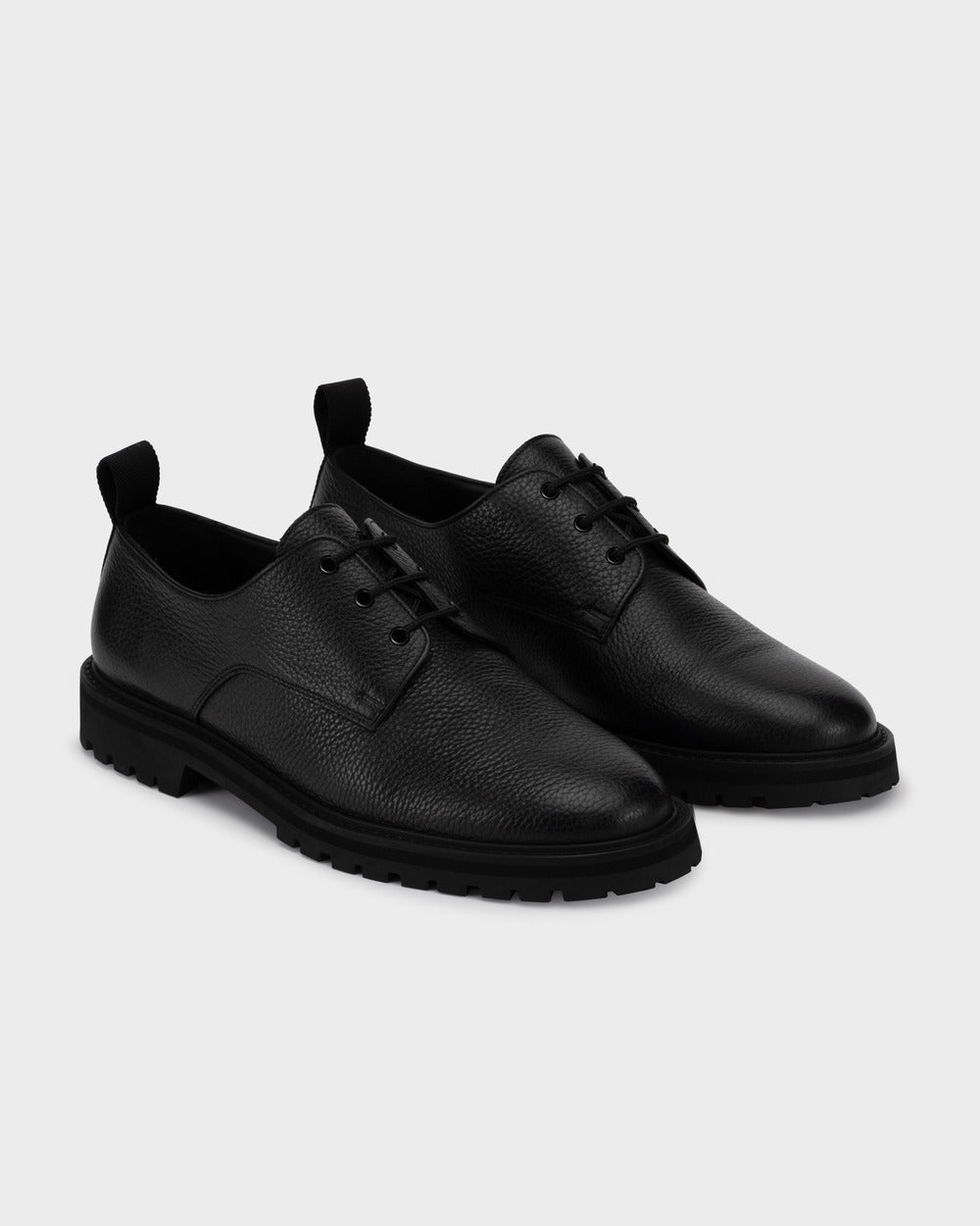 DS 01 Rugged Black – derby shoes in black full grain leather, photo 6