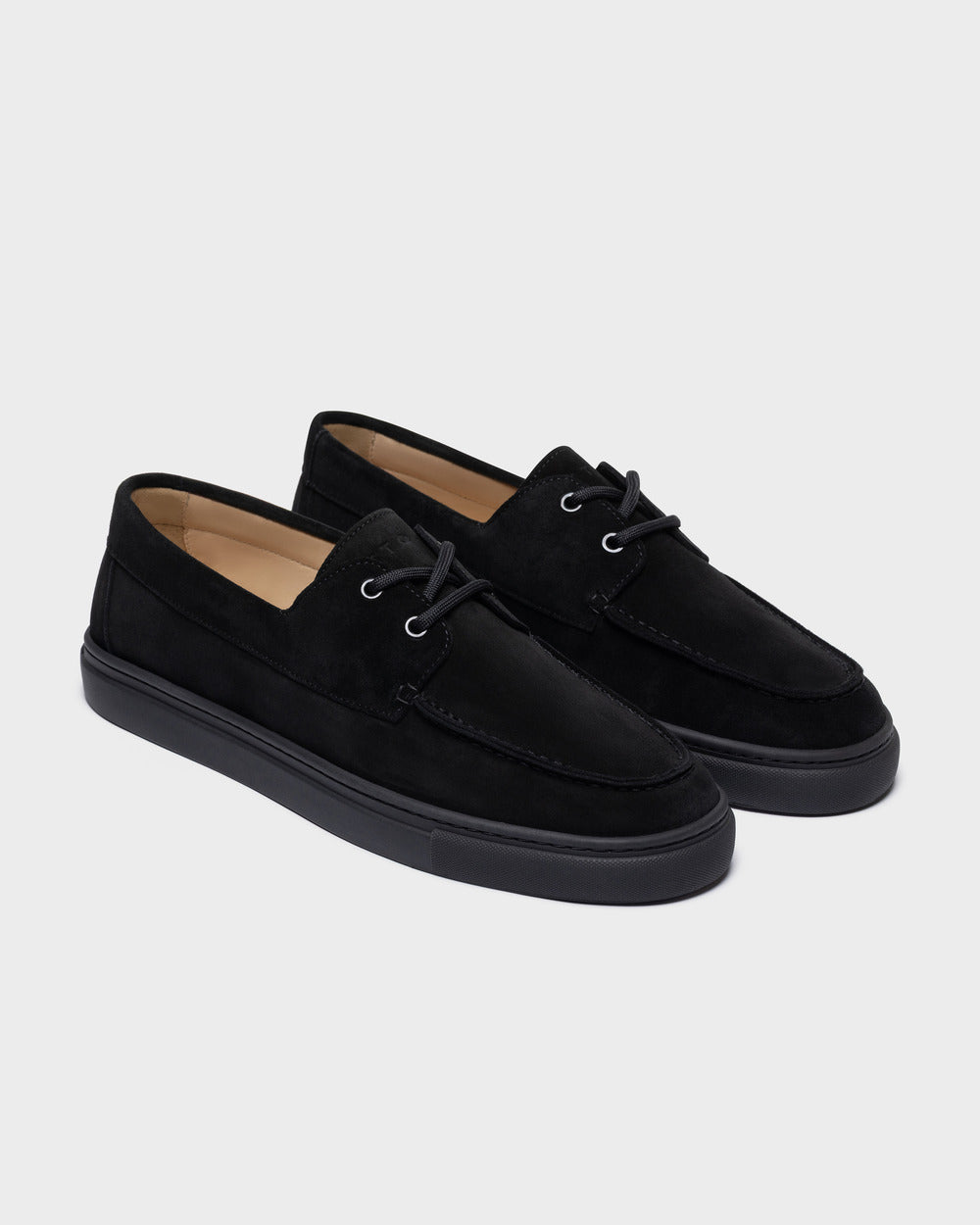 DS 03 Suede All Black – boat shoes in black suede, photo 5