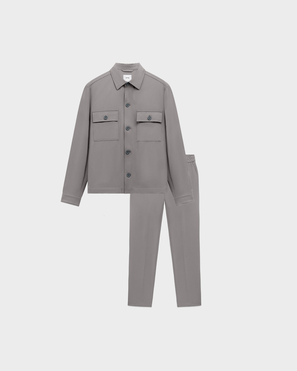 Essence Suit Ash Grey – travel suit with overshirt and trousers in grey Traveller Weave