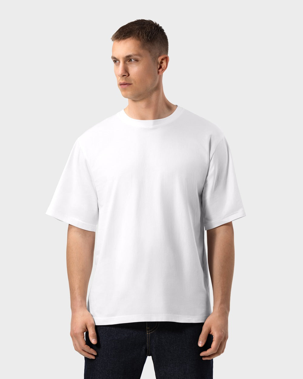 TS 01 Essence Oversized Lightweight White 2.0 – t-shirt in white cotton jersey