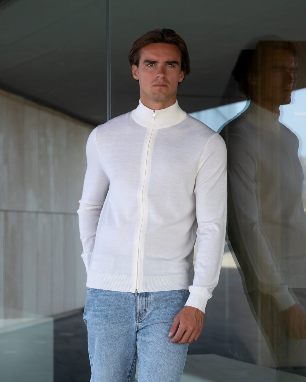 ZS 04 Tailored Cardigan Off White