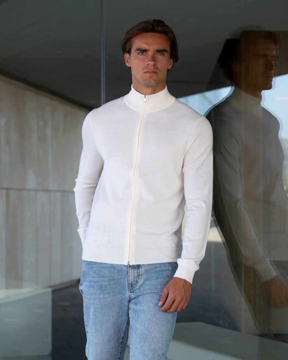 ZS 04 Tailored Cardigan Off White