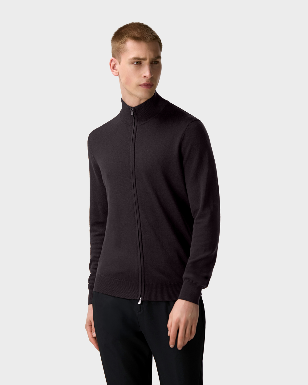 ZS 04 Tailored Cardigan Dark Fig