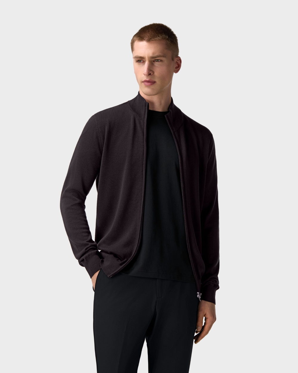 ZS 04 Tailored Cardigan Dark Fig