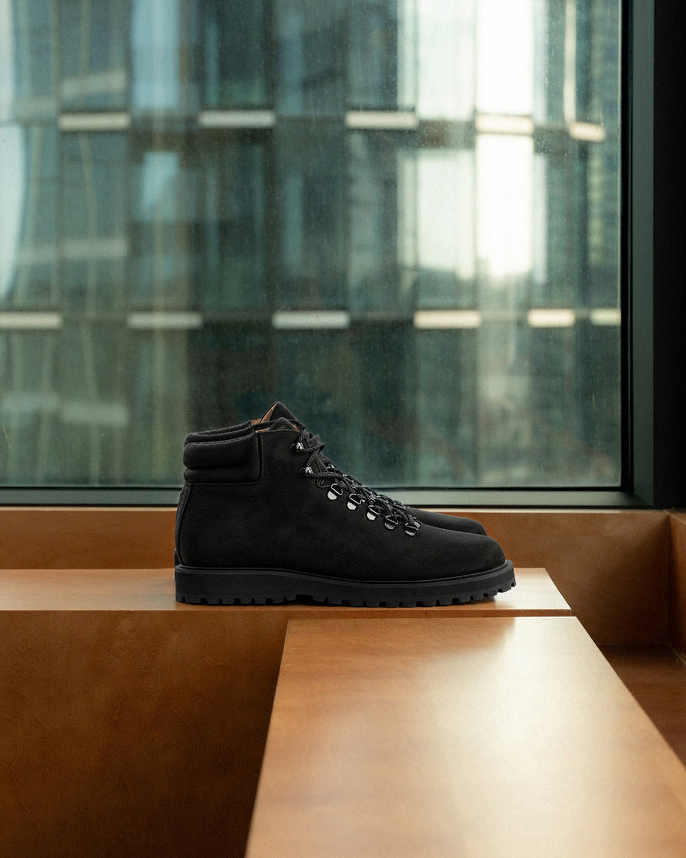 HB 01 Suede All Black – hiker boots in black suede, photo 7