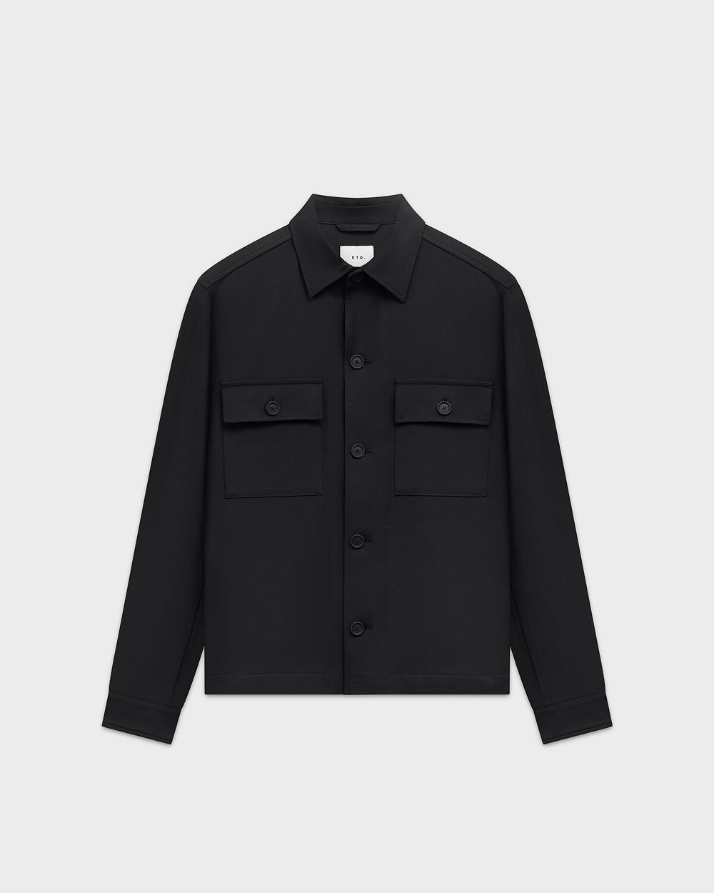 JC 01 Essence Black – overshirt jacket in black Traveller Weave