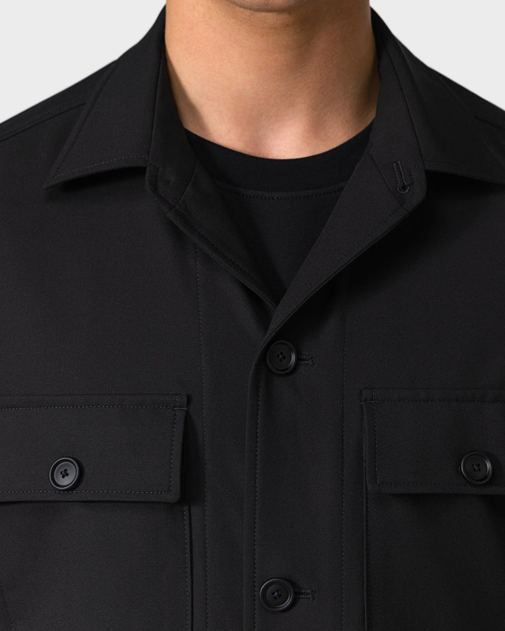 JC 01 Essence Black – overshirt jacket in black Traveller Weave, photo 12
