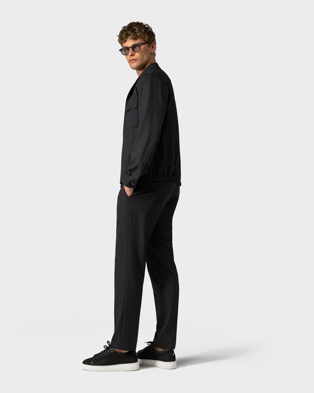 JC 01 Essence Black – overshirt jacket in black Traveller Weave, photo 16