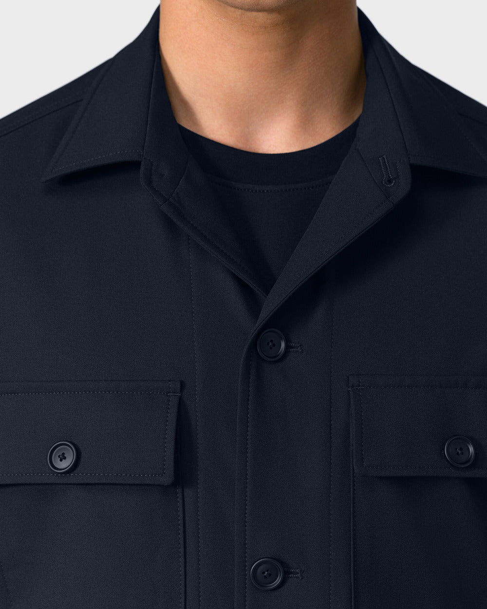 JC 01 Essence Blueberry – overshirt jacket in blue Traveller Weave, photo 3