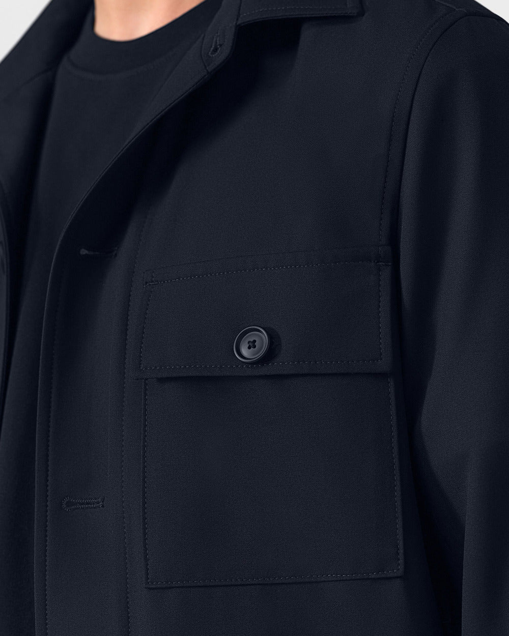 JC 01 Essence Blueberry – overshirt jacket in blue Traveller Weave, photo 4