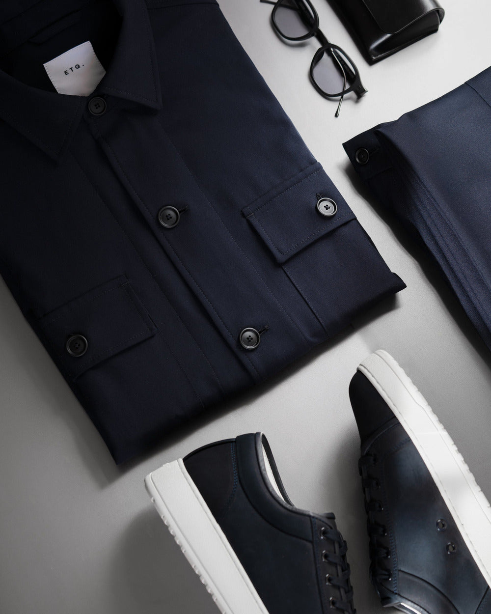 JC 01 Essence Blueberry – overshirt jacket in blue Traveller Weave, photo 8