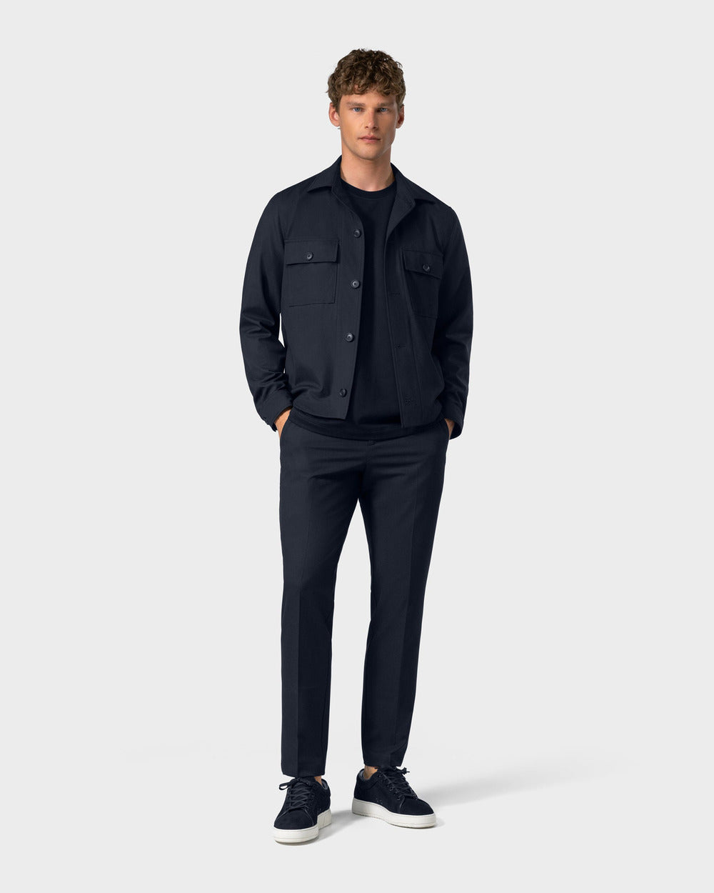 TP 02 Essence Blueberry and JC 01 Essence Blueberry – travel trousers and overshirt jacket