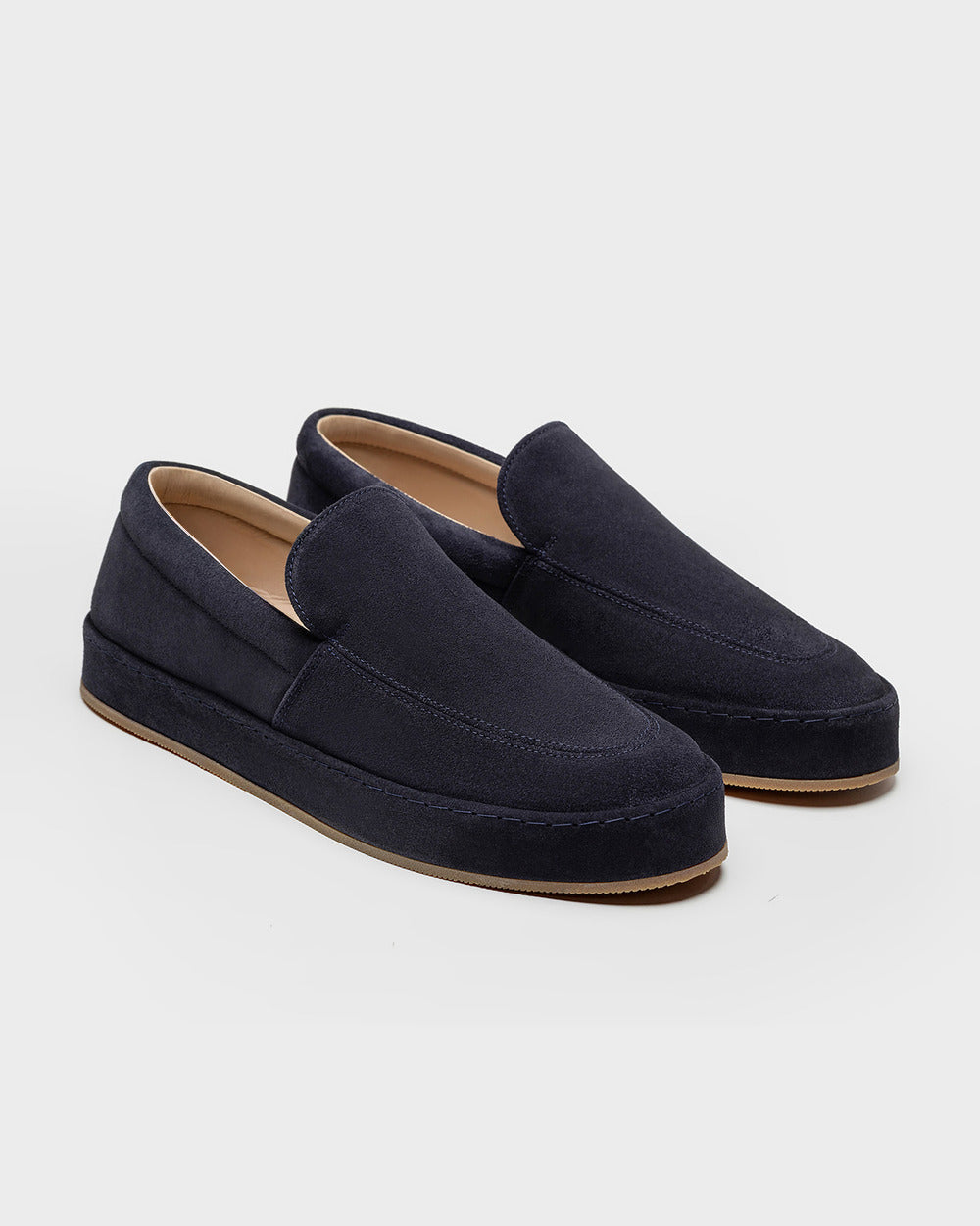 LS 01 Full Suede Blueberry – loafers in blue suede, photo 5