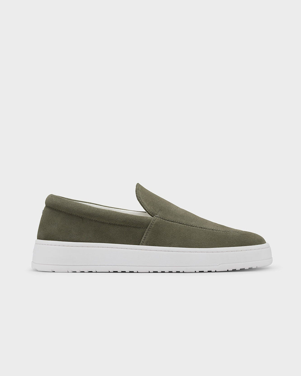 LS 01 Suede Vetiver Green – loafers in green suede