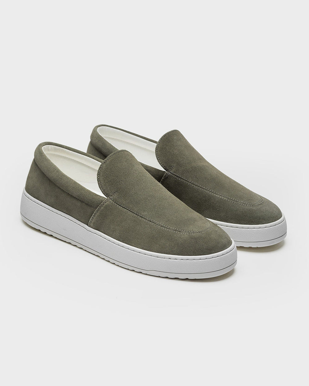 LS 01 Suede Vetiver Green – loafers in green suede, photo 4