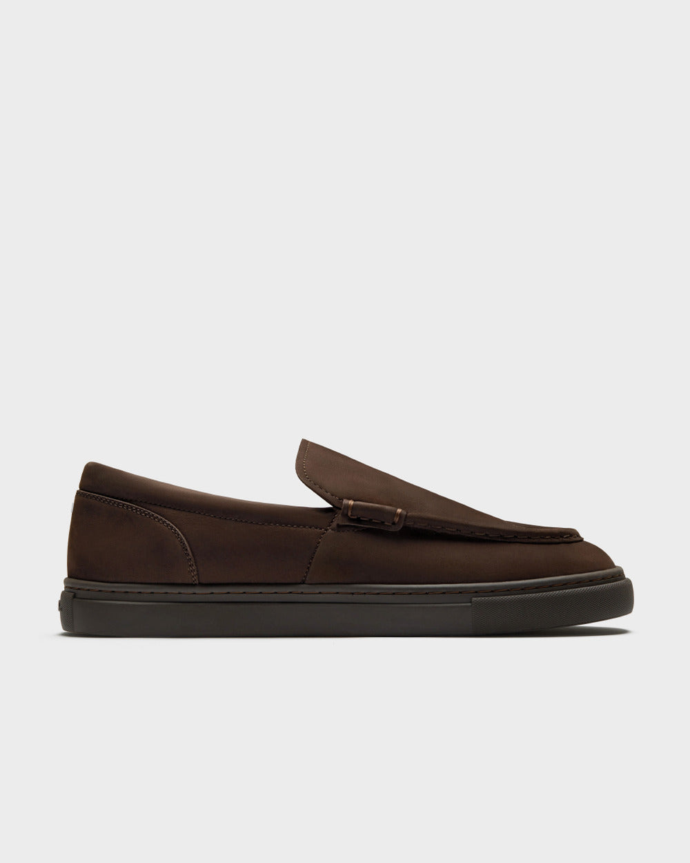 LS 04 Nubuck All Chocolate – loafers in brown nubuck leather