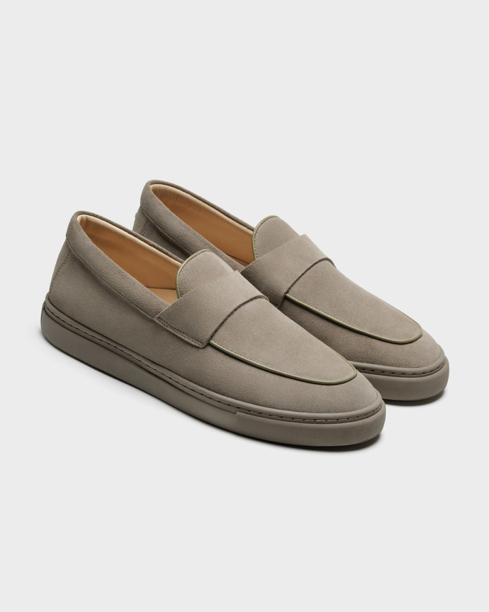 LS 05 Suede Dark Sand – penny loafers in beige suede, photo 3
