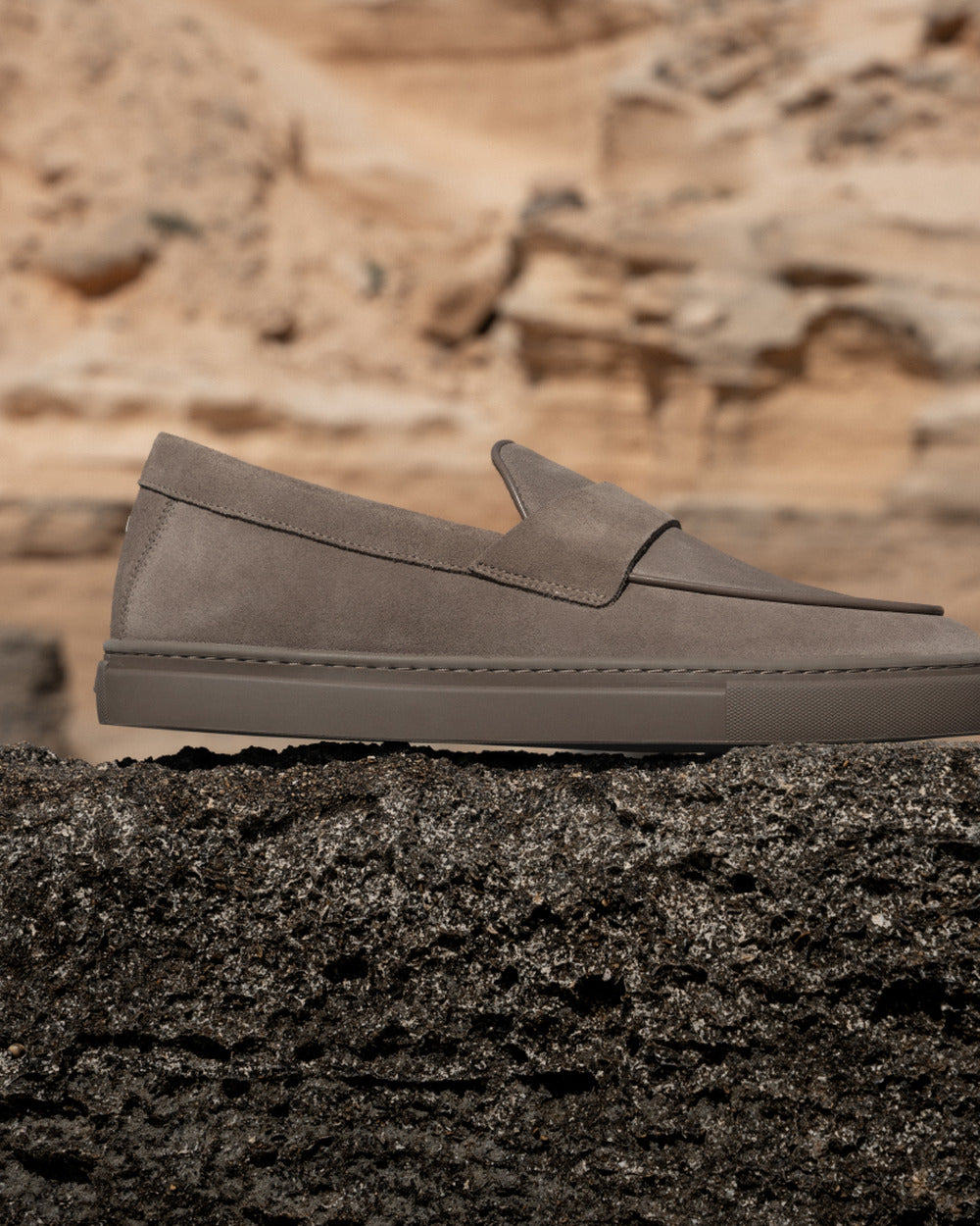 LS 05 Suede Desert Taupe – penny loafers in taupe suede, photo 8