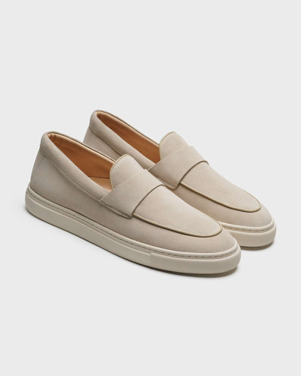 LS 05 Suede Off White – penny loafers in white suede, photo 6