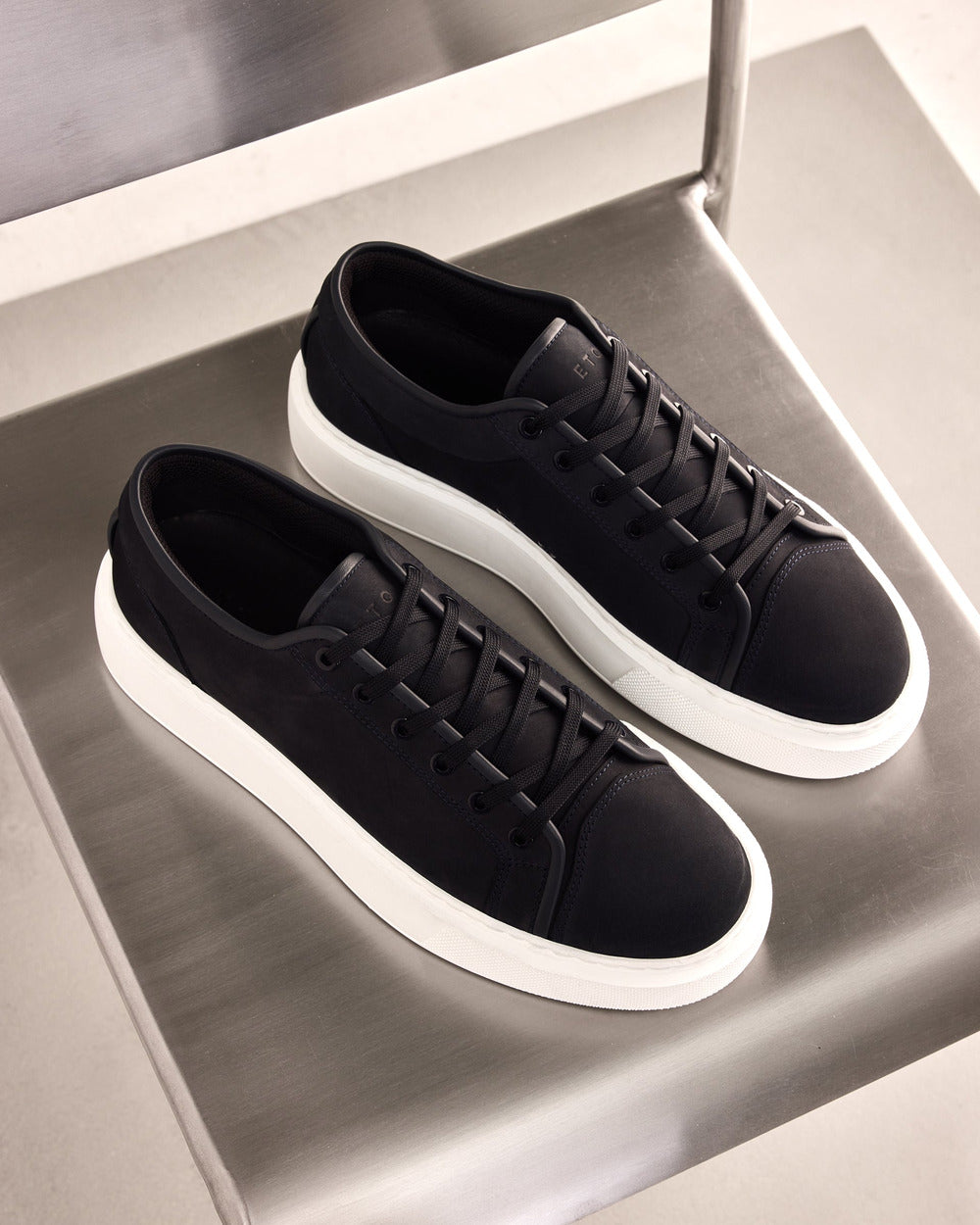 LT 01 Platform Jet Black – platform sneakers in black nubuck leather, photo 7