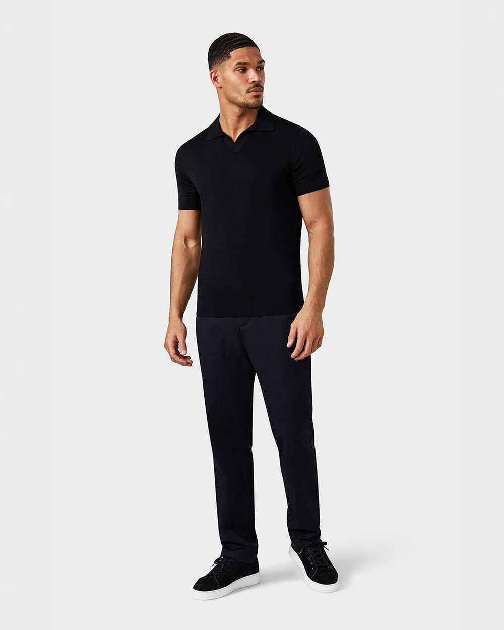 LT 01 Shades Suede Jet Black and TP 04 Essence Chino Black – sneakers and chinos