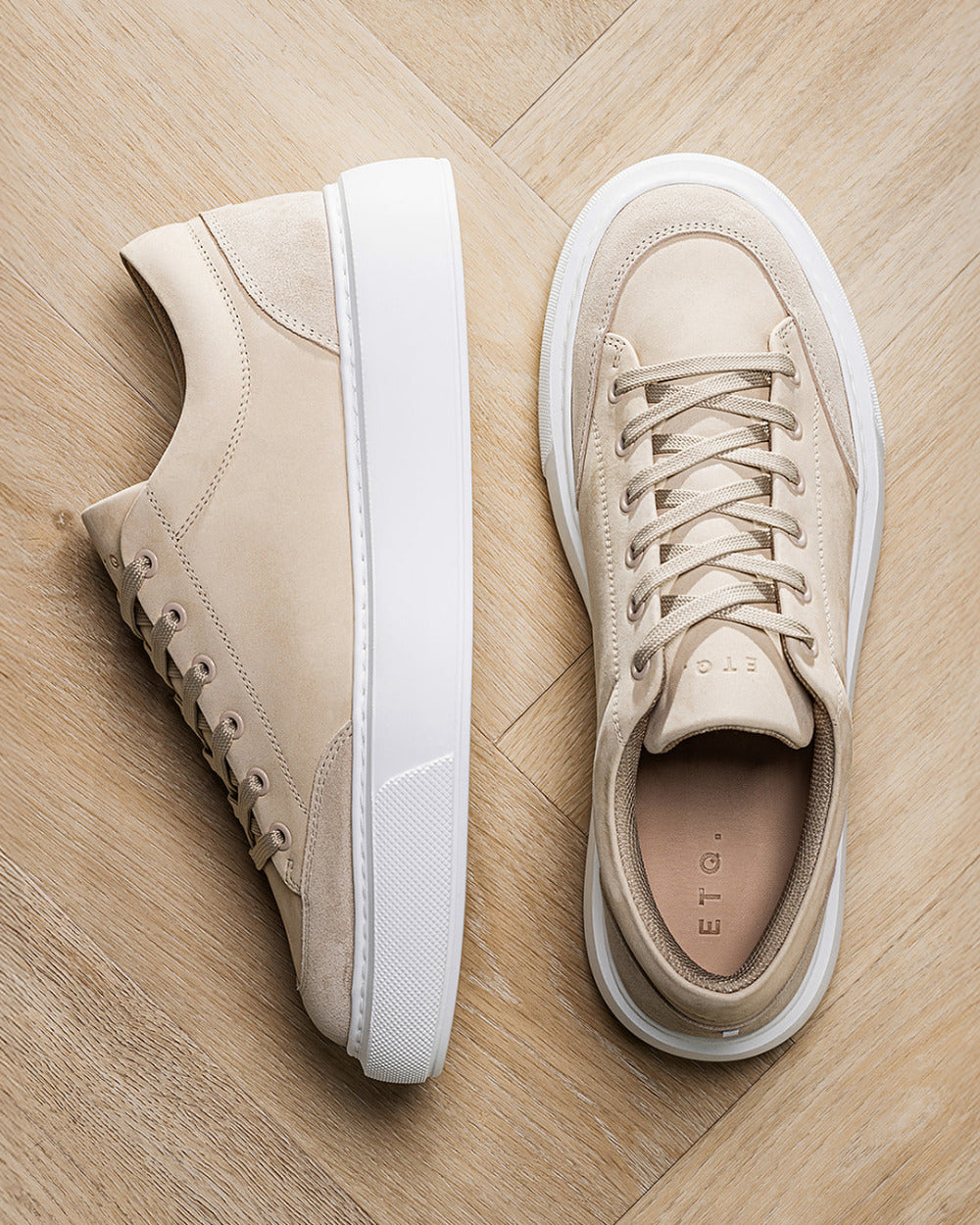 LT 02 Platform Nubuck Sand – platform sneakers in beige nubuck leather, photo 8