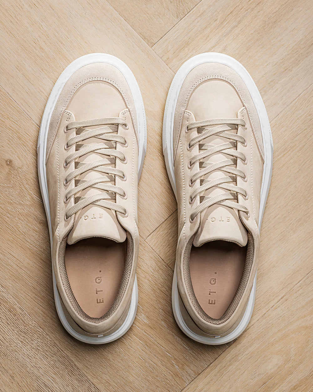 LT 02 Platform Nubuck Sand – platform sneakers in beige nubuck leather, photo 9